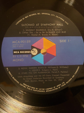 Louis Armstrong And His All-Stars - Satchmo At Symphony Hall (2xVinyl, LP, Repress, Mono) Very Good Plus (VG+) / Very Good (VG)