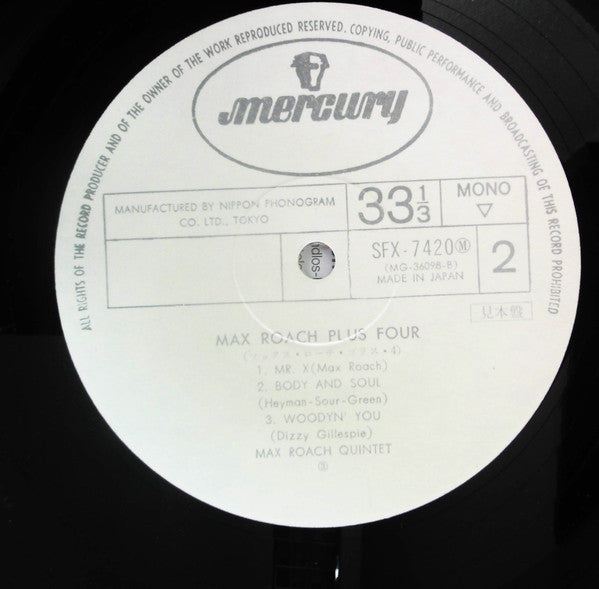 Max Roach - +4 (Vinyl, LP, Promo, Reissue, Mono) Very Good (VG) / Good Plus (G+)