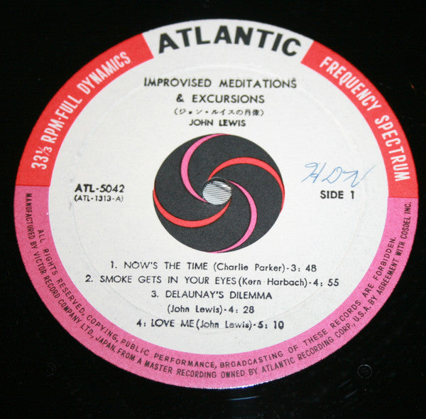 John Lewis (2) - Improvised Meditations & Excursions (Vinyl, LP, Album, Mono) Very Good (VG) / Fair (F)