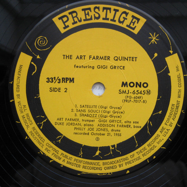 Art Farmer Quintet - Art Farmer Quintet Featuring Gigi Gryce (Vinyl, LP, Reissue, Mono) Very Good Plus (VG+) / Very Good (VG)