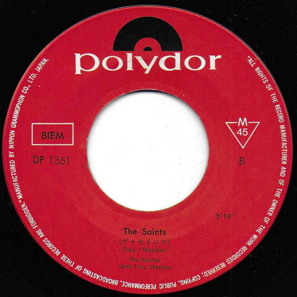 The Beatles - My Bonnie / The Saints (Vinyl, 7", 45 RPM, Single, Misprint, Reissue, Mono) Good Plus (G+) / Poor (P)