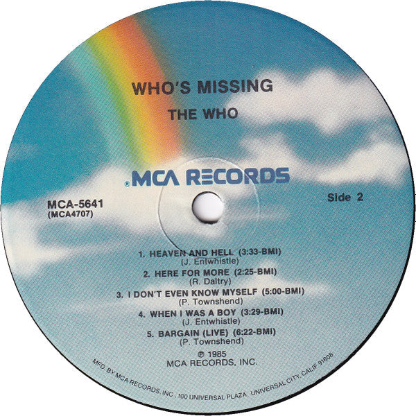 The Who - Who's Missing (Vinyl, LP, Compilation, Reissue) Very Good (VG) / Very Good Plus (VG+)