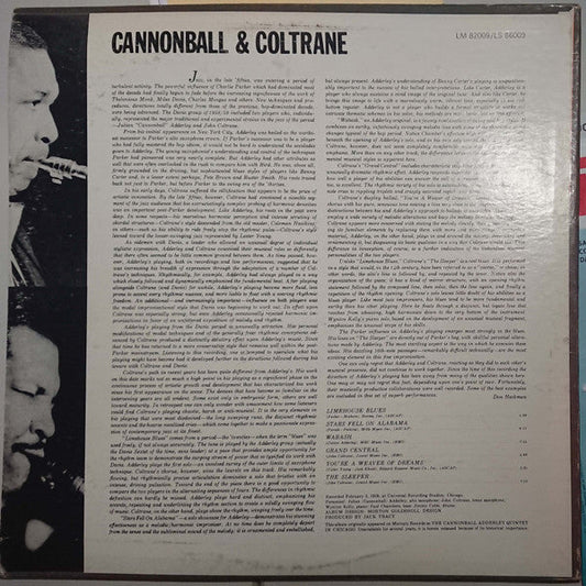 Cannonball Adderley - Cannonball & Coltrane (Vinyl, LP, Album, Reissue, Stereo) Very Good (VG) / Very Good (VG)