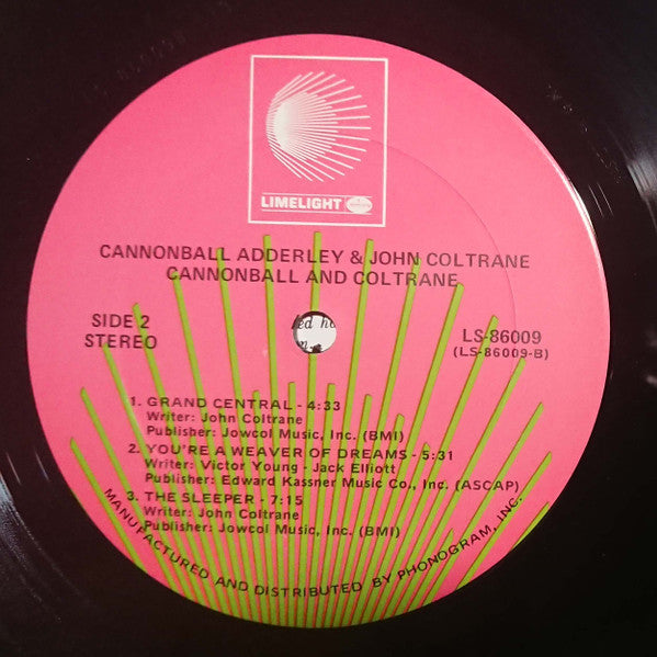 Cannonball Adderley - Cannonball & Coltrane (Vinyl, LP, Album, Reissue, Stereo) Very Good (VG) / Very Good (VG)