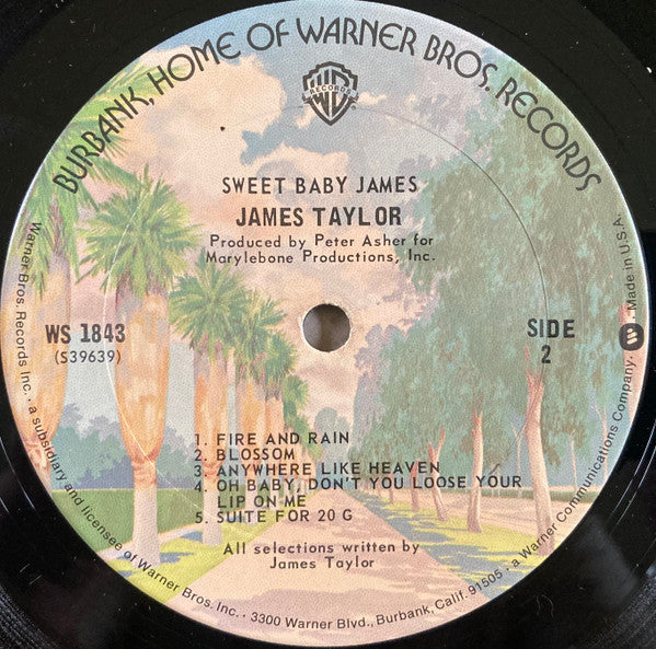 James Taylor (2) - Sweet Baby James (Vinyl, LP, Album, Reissue) Very Good Plus (VG+) / Good Plus (G+)