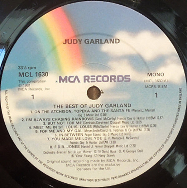 Judy Garland - Best Of Judy Garland (Vinyl, LP, Compilation, Mono) Very Good Plus (VG+) / Very Good Plus (VG+)
