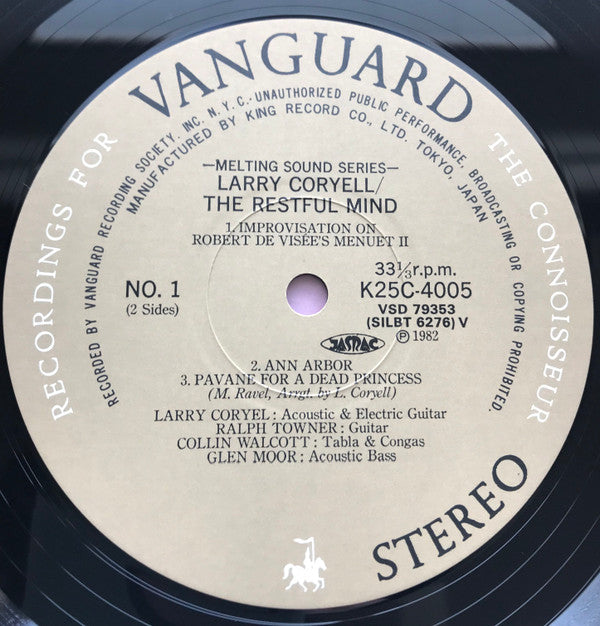 Larry Coryell - The Restful Mind (Vinyl, LP, Album) Very Good Plus (VG+) / Very Good (VG)