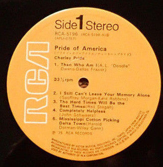 Charley Pride - Pride Of America (Vinyl, LP, Album) Very Good Plus (VG+) / Very Good (VG)