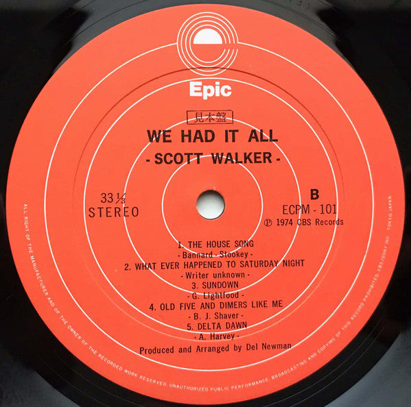 Scott Walker - We Had It All = 青春の想い出 (Vinyl, LP, Album, Promo) Very Good Plus (VG+) / Very Good (VG)