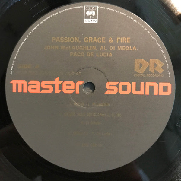 John McLaughlin - Passion, Grace & Fire (Vinyl, LP, Album) Very Good Plus (VG+) / Very Good Plus (VG+)