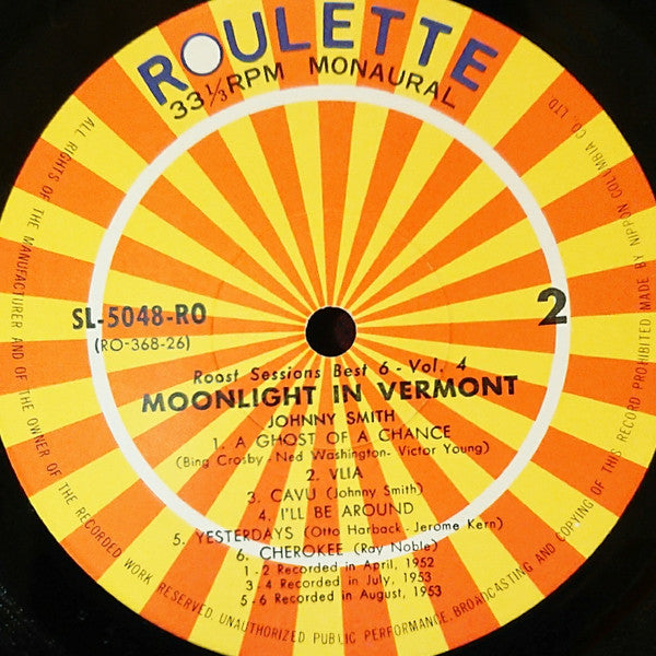 Johnny Smith Quintet - Moonlight In Vermont (Vinyl, LP, Album, Reissue, Mono) Very Good Plus (VG+) / Very Good (VG)
