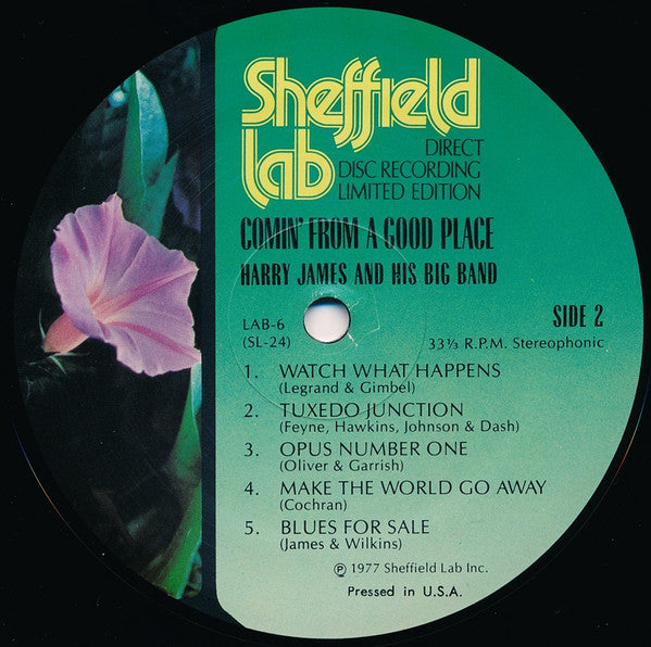 Harry James (2) - Comin' From A Good Place (Vinyl, LP, Album, Limited Edition) Very Good Plus (VG+) / Very Good Plus (VG+)