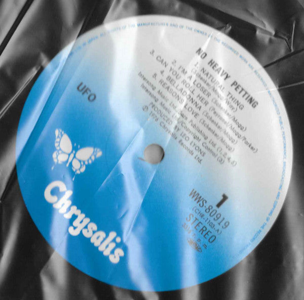 UFO (5) - No Heavy Petting (Vinyl, LP, Album, Reissue, Repress) Near Mint (NM or M-) / Very Good (VG)
