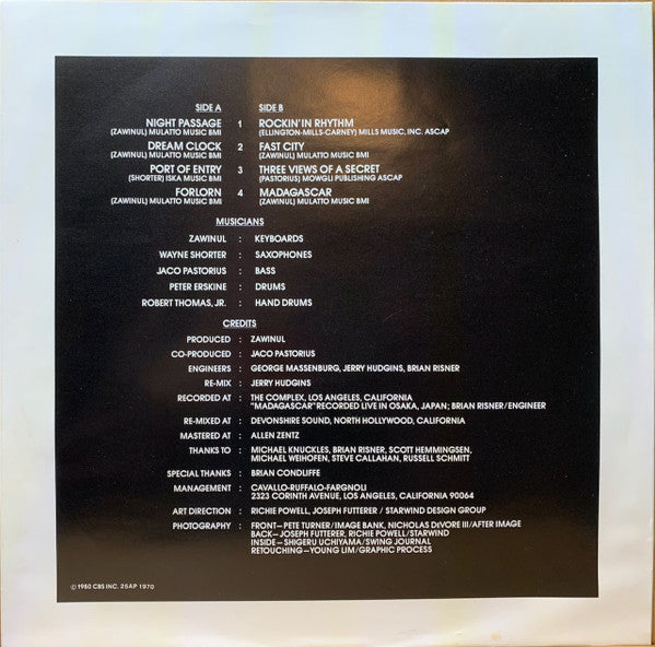 Weather Report - Night Passage (Vinyl, LP, Album, Stereo)