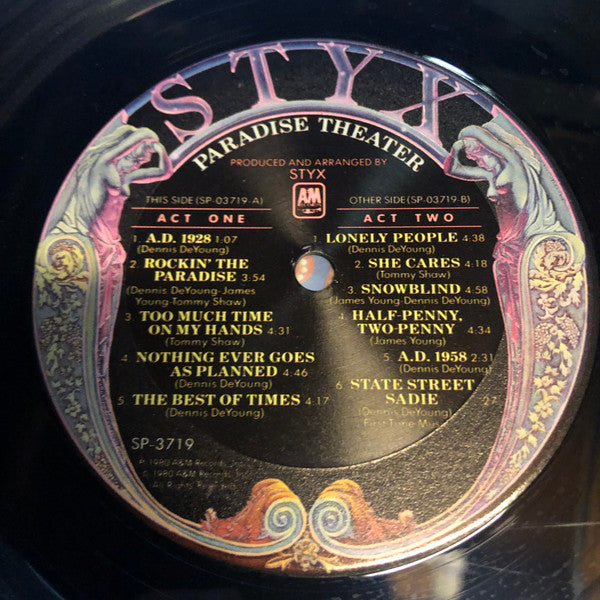 Styx - Paradise Theater (Vinyl, LP, Stereo) Good Plus (G+) / Very Good (VG)