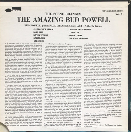 Bud Powell - The Scene Changes, Vol. 5 (Vinyl, LP, Album, Reissue, Stereo) Very Good (VG) / Generic