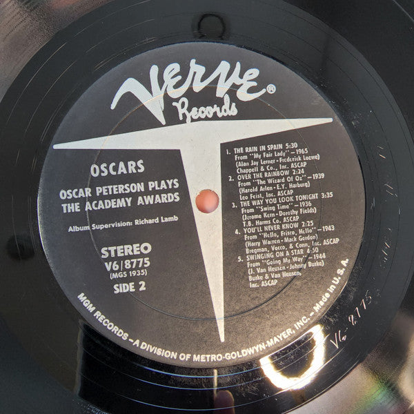 Oscar Peterson - Oscar's (Oscar Peterson Plays The Academy Awards) (Vinyl, LP, Album, Compilation, Stereo) Very Good Plus (VG+) / Very Good Plus (VG+)
