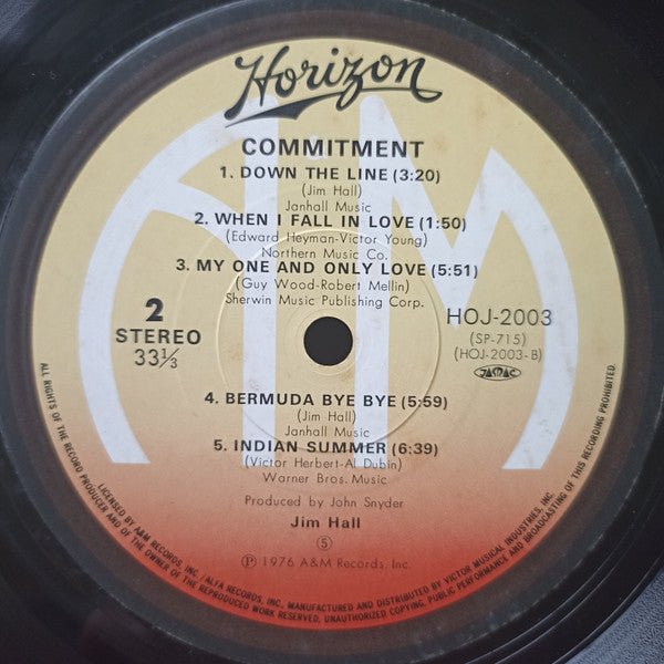 Jim Hall - Commitment (Vinyl, LP, Album, Reissue) Very Good Plus (VG+) / Very Good Plus (VG+)