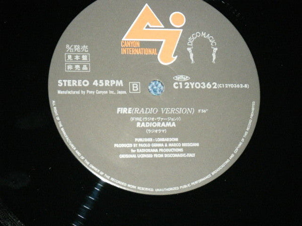 Radiorama - Fire (Vinyl, 12", 45 RPM, Promo) Very Good (VG) / Good Plus (G+)