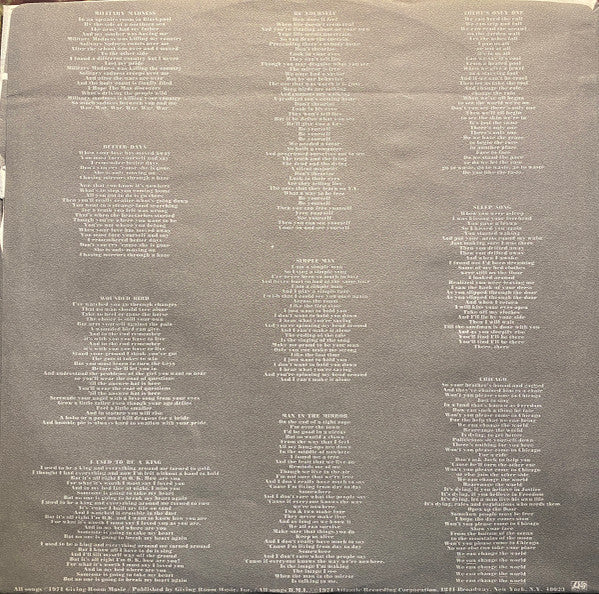 Graham Nash - Songs For Beginners (Vinyl, LP, Album, Repress, Stereo) Very Good Plus (VG+) / Very Good (VG)