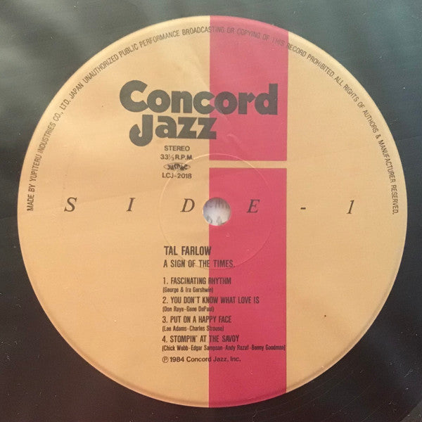 Tal Farlow - A Sign Of The Times (Vinyl, LP, Album, Reissue) Very Good Plus (VG+) / Very Good (VG)