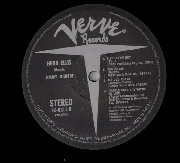 Herb Ellis - Herb Ellis Meets Jimmy Giuffre (Vinyl, LP, Album, Reissue, Stereo) Near Mint (NM or M-) / Near Mint (NM or M-)