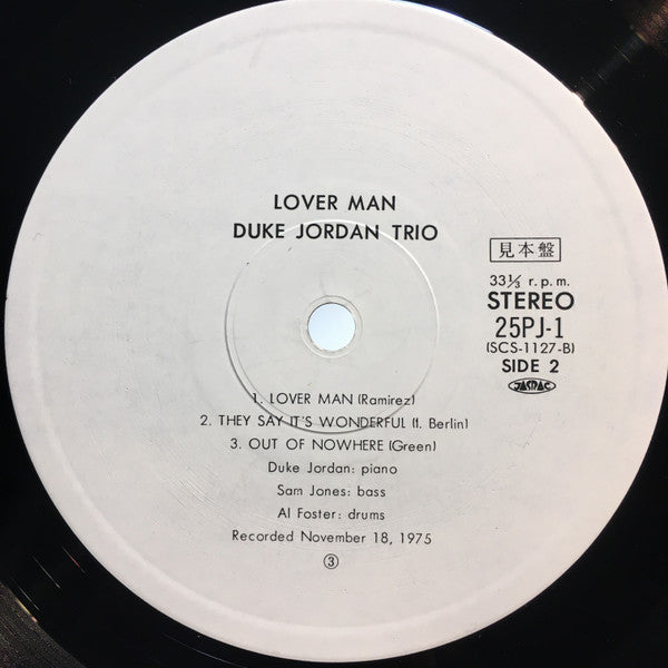 Duke Jordan Trio - Lover Man (Vinyl, LP, Album, Stereo) Very Good Plus (VG+) / Very Good Plus (VG+)