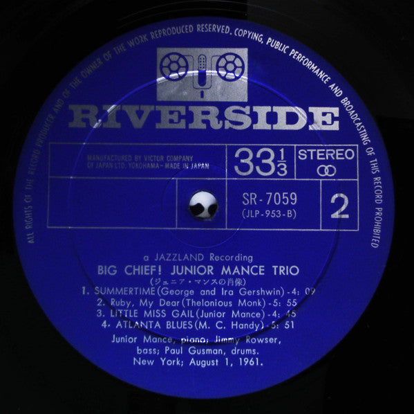 Junior Mance Trio - Big Chief! (Vinyl, LP, Album) Very Good Plus (VG+) / Very Good (VG)