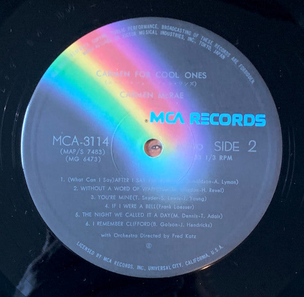 Carmen McRae - Carmen For Cool Ones (Vinyl, LP, Album, Reissue) Very Good Plus (VG+) / Very Good (VG)