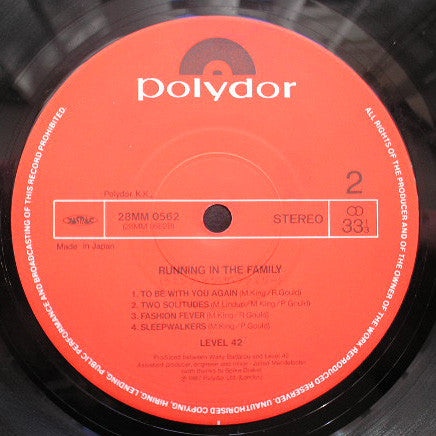Level 42 - Running In The Family (Vinyl, LP, Album)