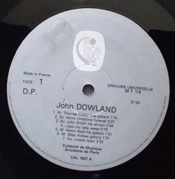 John Dowland - Pavanes, Gaillardes, Airs, Allemandes Et Fantaisie (Vinyl, LP, Stereo) Very Good Plus (VG+) / Very Good Plus (VG+)