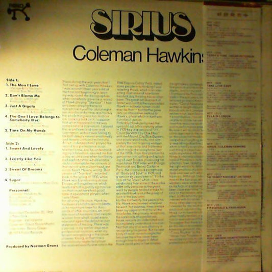 Coleman Hawkins - Sirius (Vinyl, LP, Album, Stereo) Very Good Plus (VG+) / Very Good Plus (VG+)