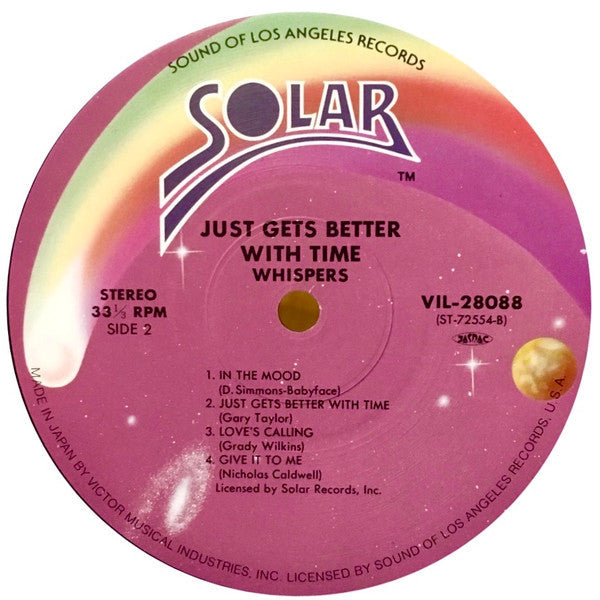 The Whispers - Just Gets Better With Time (Vinyl, LP, Album) Very Good Plus (VG+) / Very Good (VG)