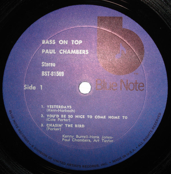 Paul Chambers Quartet - Bass On Top (Vinyl, LP, Album, Reissue, Ste...