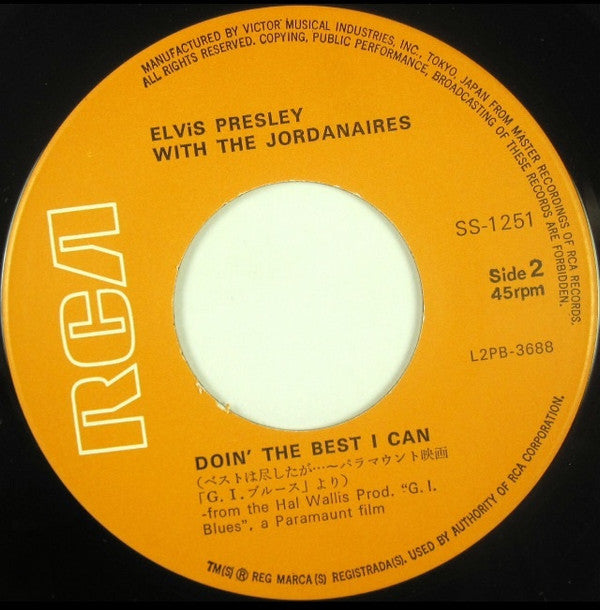 Elvis Presley - GI Blues (Vinyl, 7", 45 RPM, Single, Reissue) Very Good (VG) / Very Good (VG)