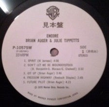 Brian Auger - Encore (Vinyl, LP, Album, Promo) Very Good Plus (VG+) / Very Good (VG)