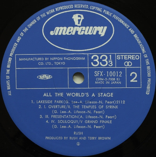 Rush - All The World's A Stage (Vinyl, LP, Album)