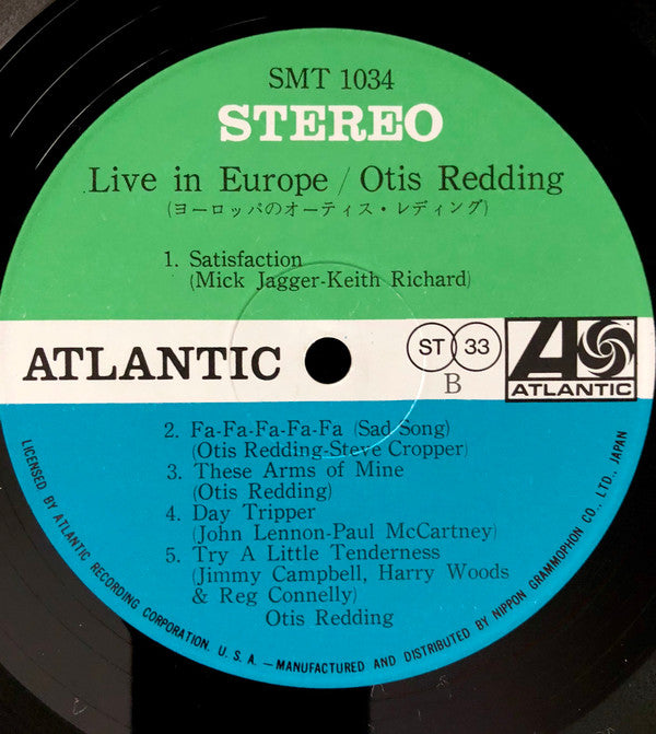 Otis Redding - Otis Redding Live In Europe (Vinyl, LP, Album, Stereo)