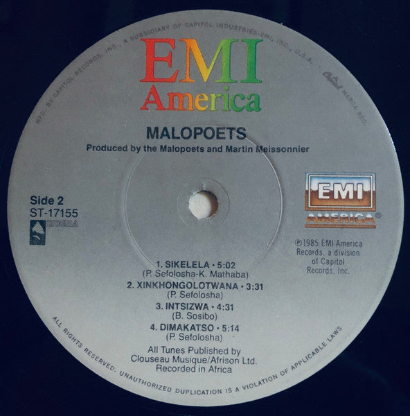 Malopoets - Malopoets (Vinyl, Album, LP) Very Good Plus (VG+) / Very Good Plus (VG+)