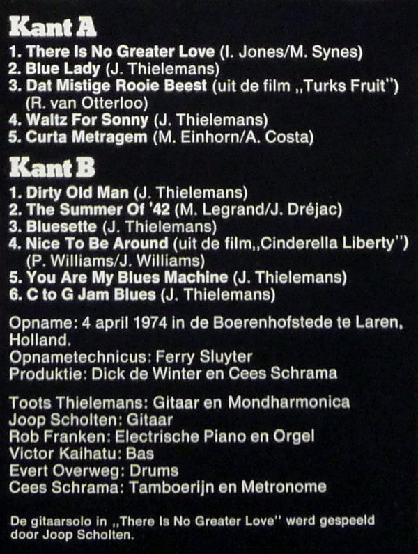 Toots Thielemans - Live (Vinyl, LP, Album) Very Good Plus (VG+) / Very Good (VG)