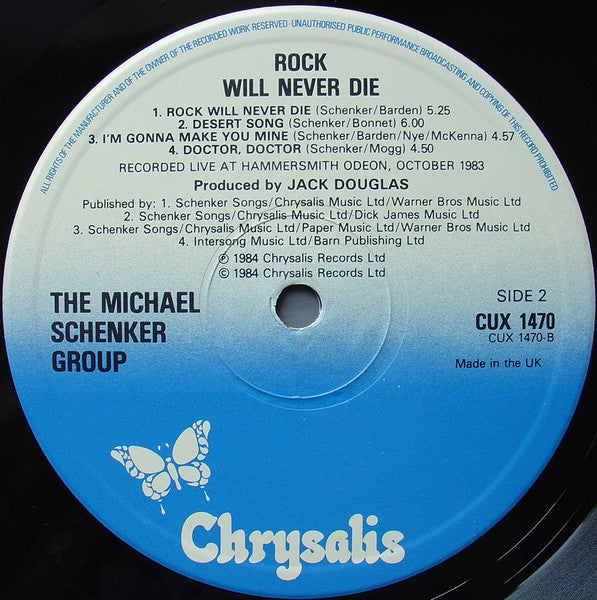 The Michael Schenker Group - Rock Will Never Die (Vinyl, LP, Album) Very Good Plus (VG+) / Very Good (VG)