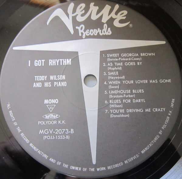 Teddy Wilson - I Got Rhythm (Vinyl, LP, Album, Reissue, Mono) Very Good Plus (VG+) / Very Good Plus (VG+)