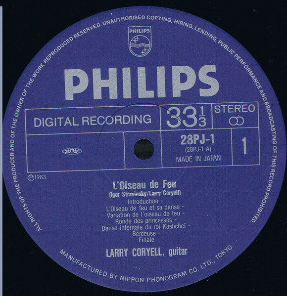 Larry Coryell - L'Oiseau De Feu, Petrouchka (Vinyl, Album, LP) Very Good (VG) / Very Good Plus (VG+)