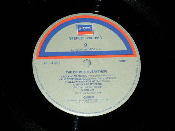 Carmel (2) - The Drum Is Everything (Vinyl, LP, Album) Very Good Plus (VG+) / Very Good (VG)