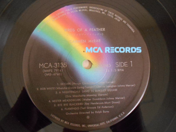 Carmen McRae - Birds Of A Feather (Vinyl, LP, Album, Stereo) Near Mint (NM or M-) / Good Plus (G+)