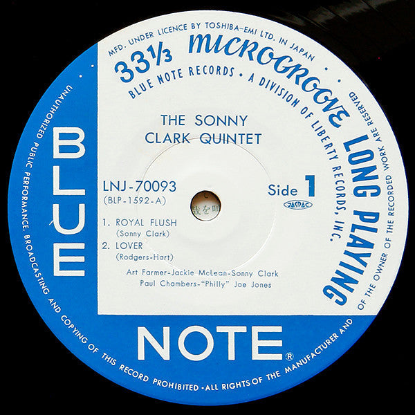 Sonny Clark - Sonny Clark Quintet (Vinyl, LP, Album, Mono) Near Mint (NM or M-) / Very Good Plus (VG+)