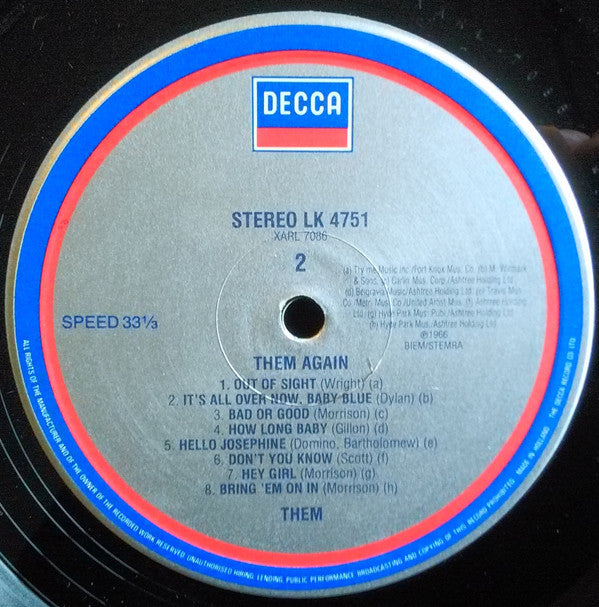 Them (3) - Again (Vinyl, LP, Album, Reissue, Stereo) Very Good Plus (VG+) / Very Good Plus (VG+)