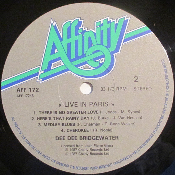 Dee Dee Bridgewater - Live In Paris (Vinyl, LP, Album) Very Good Plus (VG+) / Very Good Plus (VG+)
