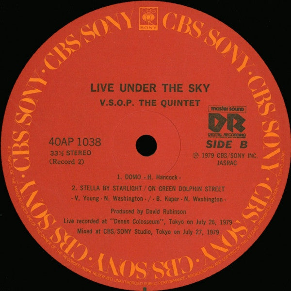 The V.S.O.P. Quintet - Live Under The Sky (Vinyl, LP, Album)