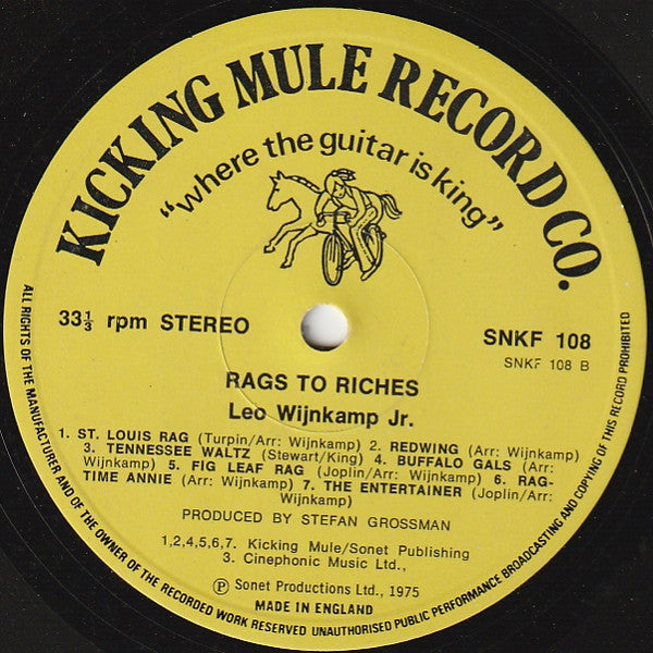 Leo Wijnkamp Jr. - Rags To Riches (Vinyl, LP, Album) Very Good Plus (VG+) / Very Good Plus (VG+)
